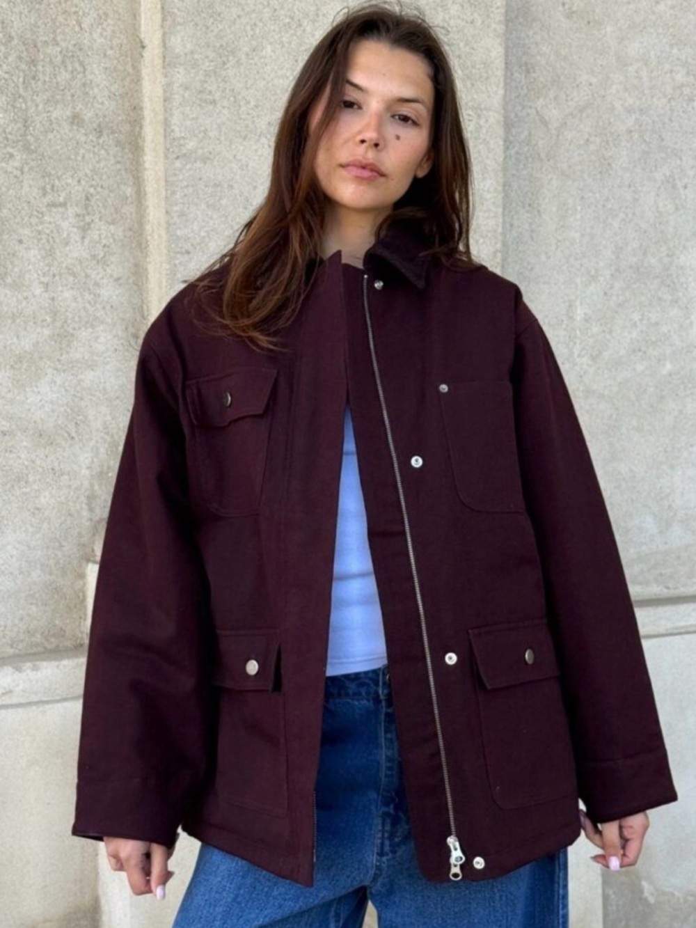 Boii Studios utility padded jacket Bruna Bordeaux